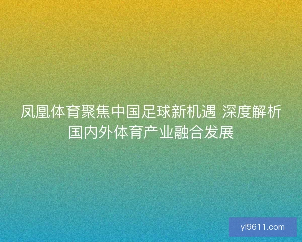 凤凰体育聚焦中国足球新机遇 深度解析国内外体育产业融合发展