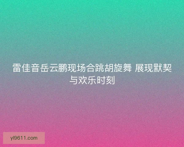 雷佳音岳云鹏现场合跳胡旋舞 展现默契与欢乐时刻 雷佳音岳云鹏现场合跳胡旋舞 展现默契与欢乐时刻