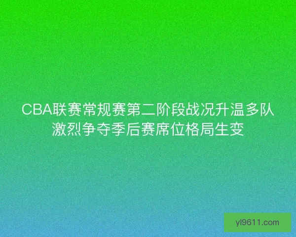 CBA联赛常规赛第二阶段战况升温多队激烈争夺季后赛席位格局生变
